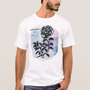 Hütte Rose Magie auf blau T-Shirt