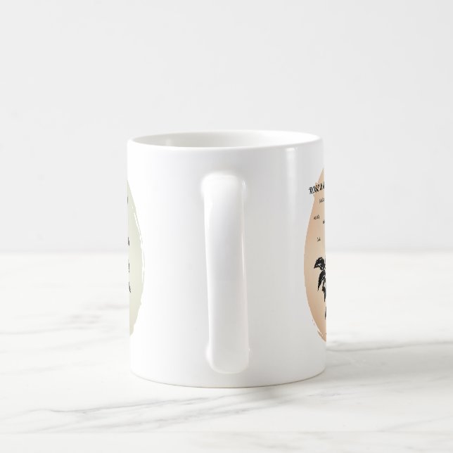 Hütte Rose Magie auf Peach Kaffeetasse (Henkel)