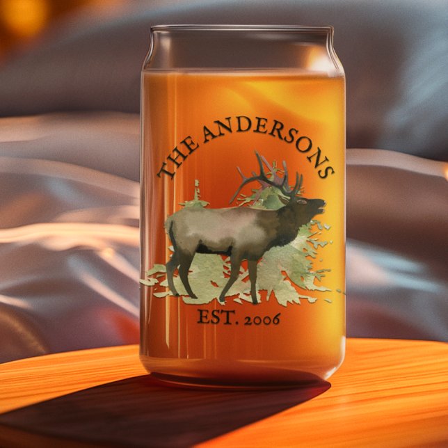 Hütte Rustikales Elchholz Personalisierte Berghütt Dosenglas (Von Creator hochgeladen)