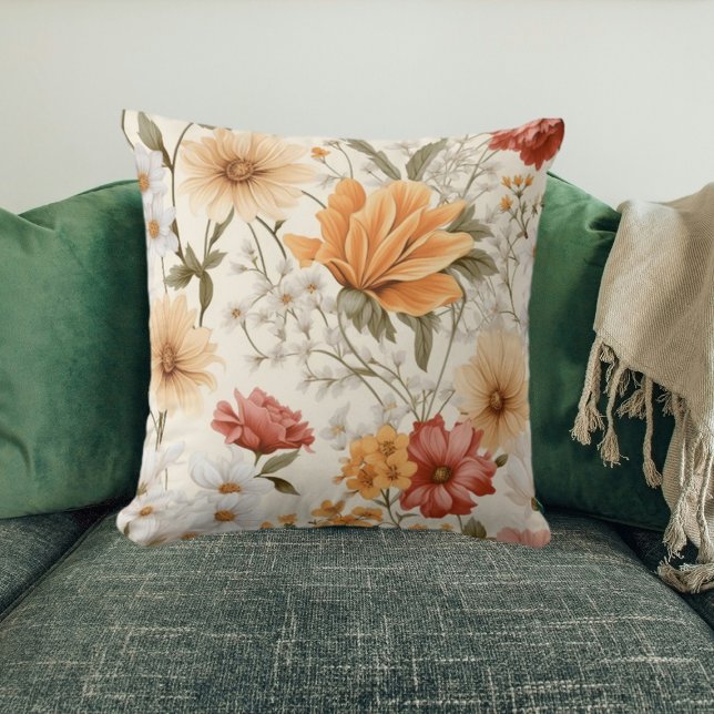 Hütte Schattenfarbene Wildblumen Kissen (Von Creator hochgeladen)