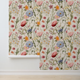 Hütte Schattenfarbene Wildblumen Tapete