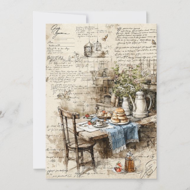 Hütte Scones | Rustikaler Tee Einladung (Vorderseite)