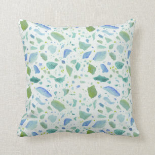 Hütte Sea Glass Terrazzo Gestreiftes Muster Kissen