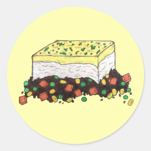 Hütte Shepherd Meat Pie English Food Runder Aufkleber