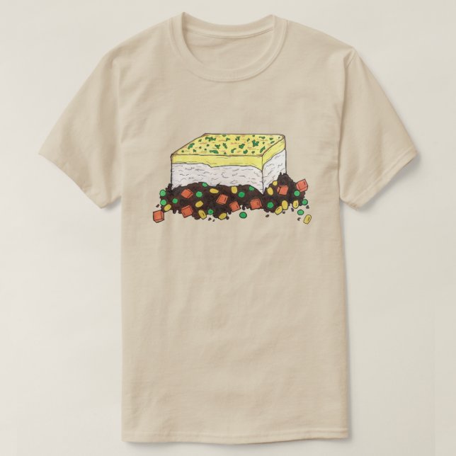 Hütte Shepherd Meat Pie English Food T-Shirt (Design vorne)