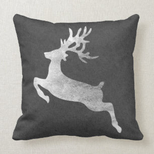 Hütte Silver Rentier Graphite Kraft Urlaub Kissen
