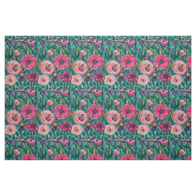 Hütte Sommer in Aqua Fabric Stoff (Fat Quarter (45,7 x 55,9 cm))