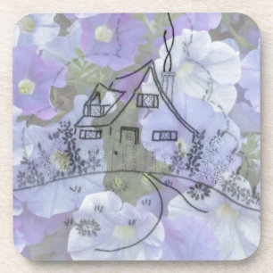 Hütte Stickerei & Petunias Getränkeuntersetzer