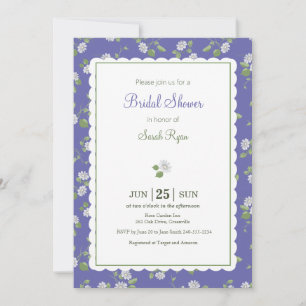 Hütte Style Periwinkle Floral Daisies Einladung