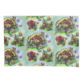 Hütte und Blume-Cockpitflorpillowcase Kissenbezug