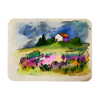 Hütte und wilde Blume Englische Landschaft