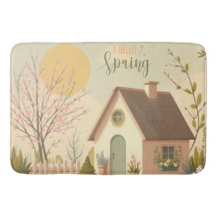 Hütte von Blumen/Frühling Badematte