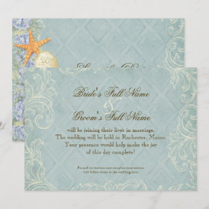 Hütte von Flora durch die Muscheln Hochzeit am Str Save The Date
