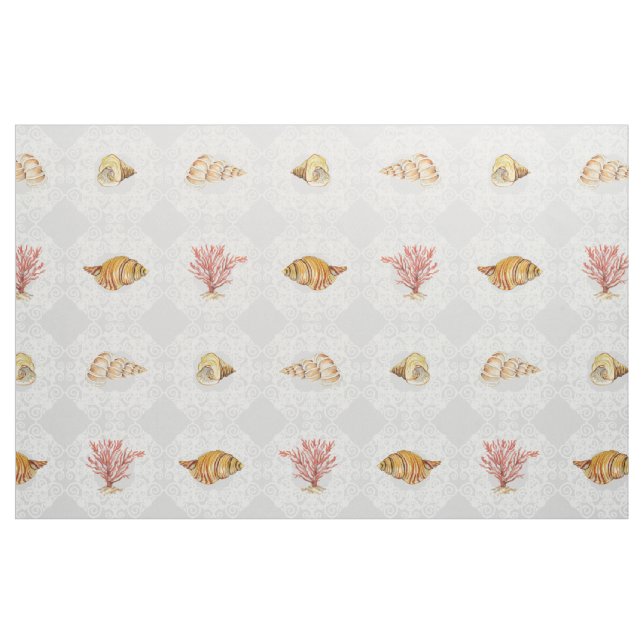 Hütte Wasserfarbe Muschelkorn Muster Stoff (Fat Quarter (45,7 x 55,9 cm))