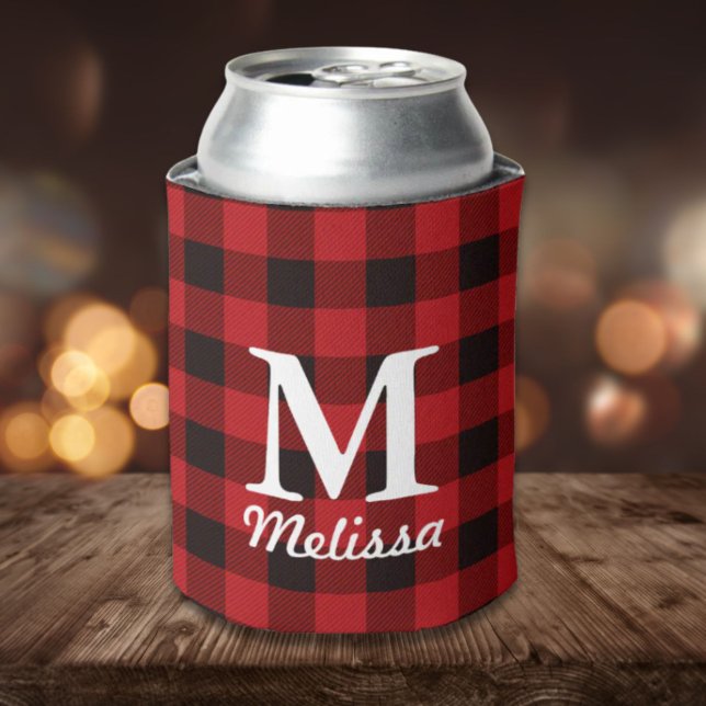 Hütte Weihnachten Roter Büffel Lumberjack kariert Dosenkühler (cottage Christmas Red buffalo lumberjack plaid Can Cooler)