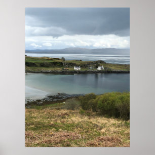 Hütten auf der Insel Jura in Schottland Poster