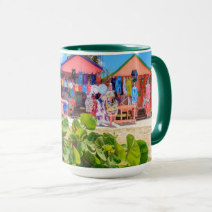 Hütten aus mehrfarbigem Holz Long Bay Beach Tasse