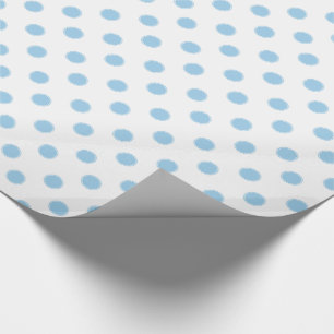 Hütten-blaue Polka-Punkte auf Weiß Geschenkpapier