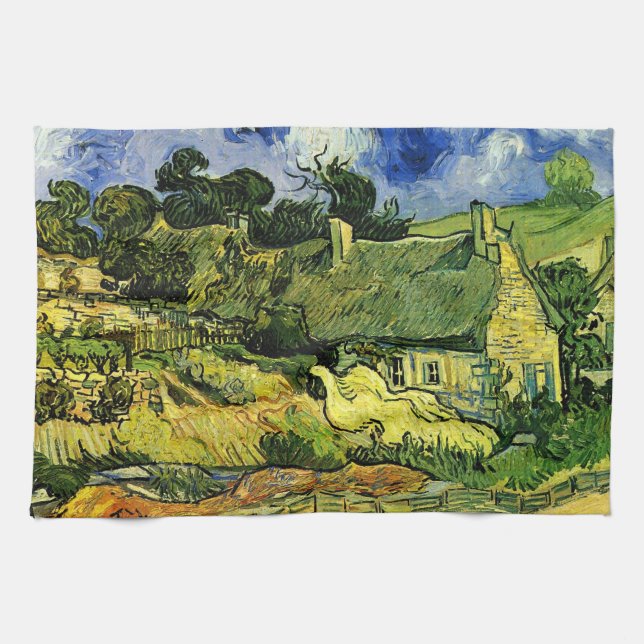 Hütten, Cordeville von Vincent van Gogh Geschirrtuch (Horizontal)