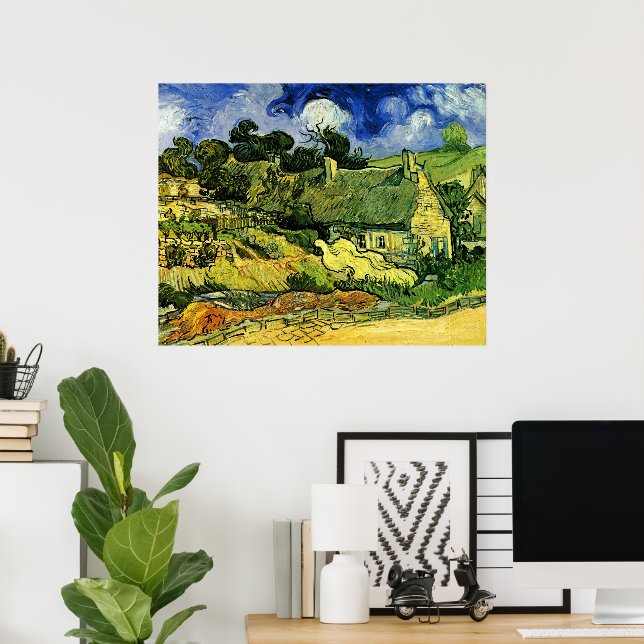 Hütten, Cordeville von Vincent van Gogh Poster (Heimbüro)