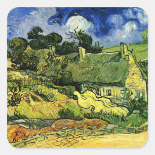 Hütten, Cordeville von Vincent van Gogh Quadratischer Aufkleber