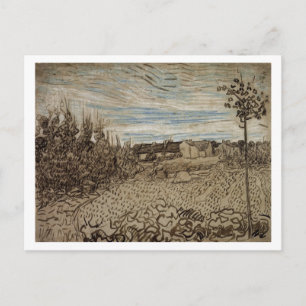 Hütten, Frau in Foreground, Vincent van Gogh Postkarte