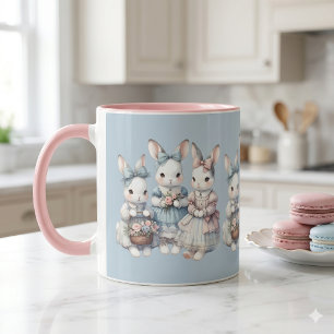 Hütten-Hasen-Schwestern Aquarell-Illustration Tasse