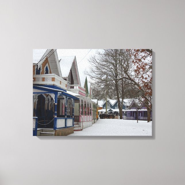 Hütten im Winter - Martha's Vineyard Leinwanddruck (Vorderseite)