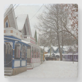 Hütten im Winter - Martha's Vineyard Steinuntersetzer