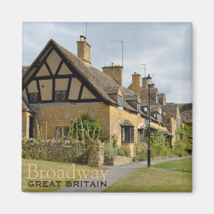 Hütten in Broadway, Cotswolds Textmagnet Magnet
