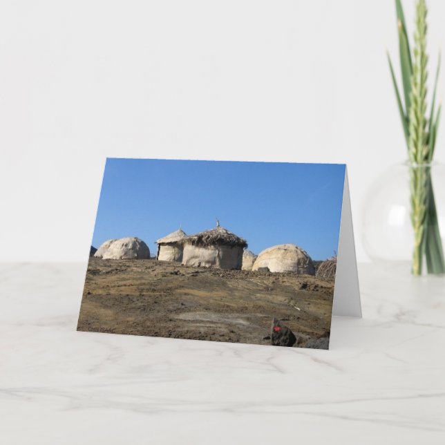 Hütten in Ostafrika Karte (Vorderseite)