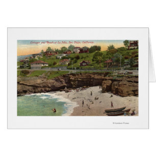 Hütten und Strand von La Jolla