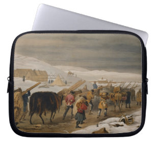 Hütten und warme Kleidung für die Armee, Platte Laptopschutzhülle