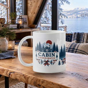 Hüttenkoordinaten Patchwork-Hütte-Tasse Kaffeetasse
