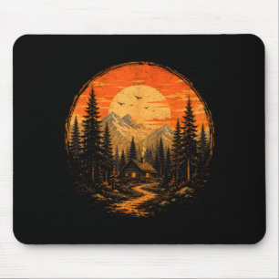 Hüttenuntergang Bergwald Wildnis Natur Mousepad
