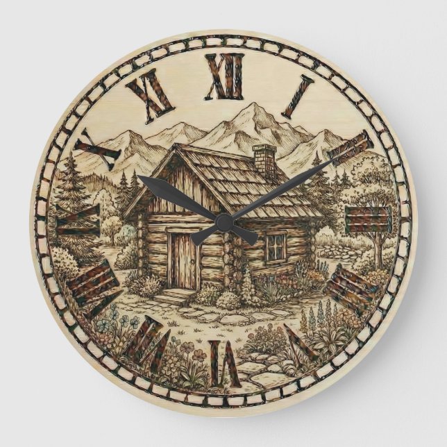Hüttenwanduhr Große Wanduhr (Vorderseite)