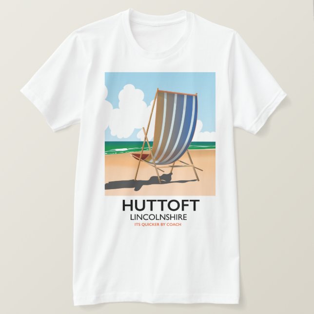 Huttoft Reiseplakat am Meer. T-Shirt (Design vorne)