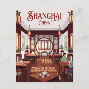 Huxinting Teahaus Innenraum China Postkarte