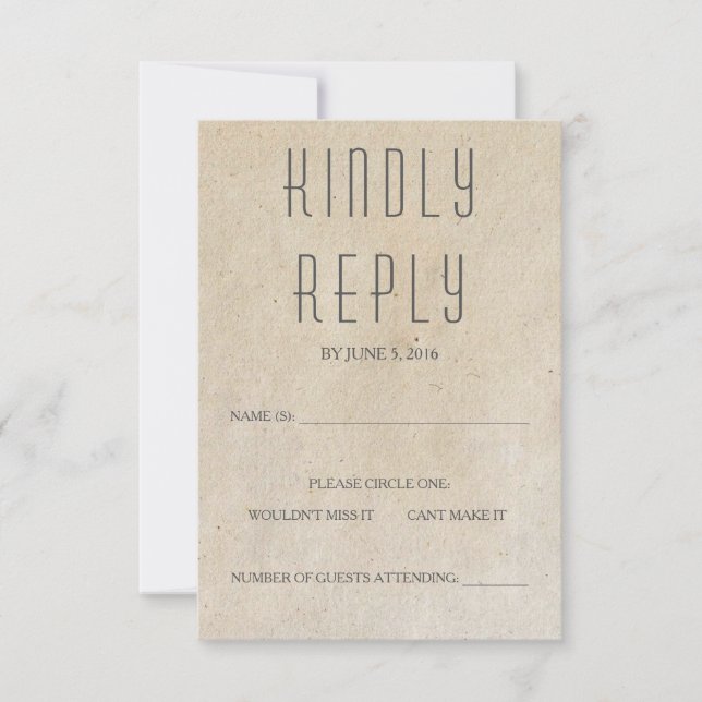 Huxley Modern RSVP-Karte RSVP Karte (Vorderseite)