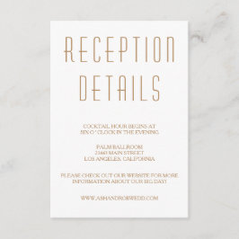 Huxley Modern Wedding Reception Card Begleitkarte