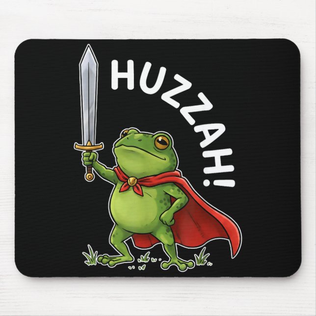 Huzzah Frog Knight Funny Sword Meme Frog Quote Men Mousepad (Vorne)