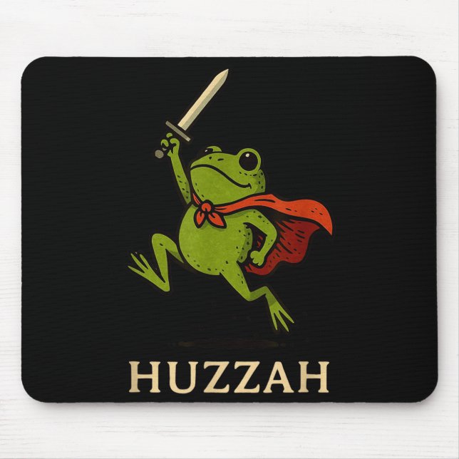 Huzzah Frog Knight Funny Sword Meme Quote  Mousepad (Vorne)