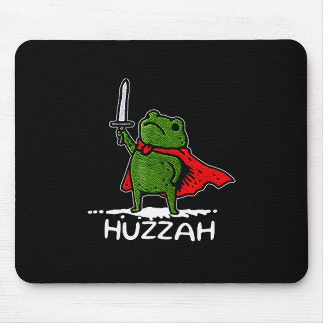 Huzzah Frog Knight Funny Sword Meme Quote  Mousepad (Vorne)
