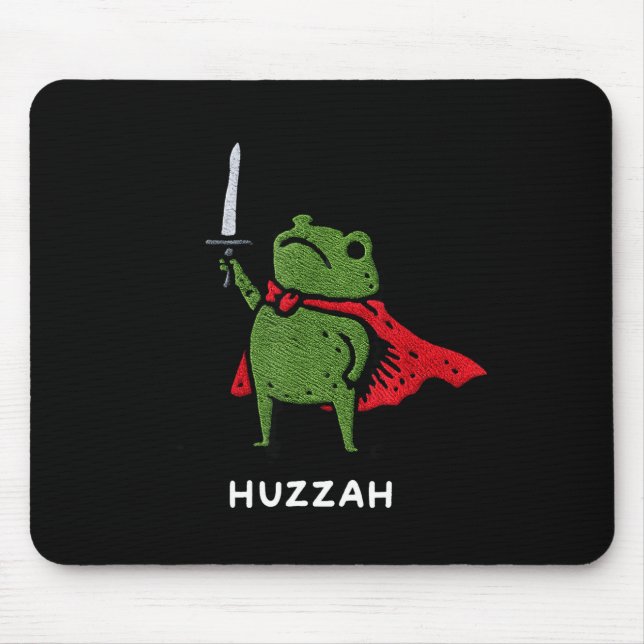 Huzzah Frog Knight Funny Sword Meme Quote  Mousepad (Vorne)