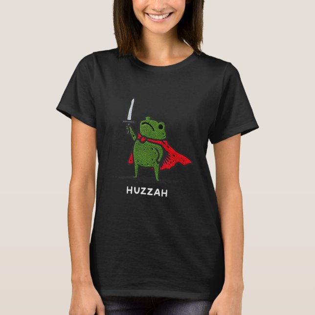 Huzzah Frog Knight Funny Sword Meme Quote  T-Shirt (Vorderseite)