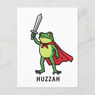 Huzzah Frog Knight Funny Sword Meme Zitat Ankündigungspostkarte