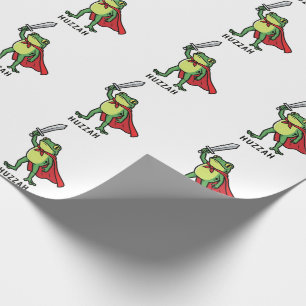 Huzzah Frog Knight Funny Sword Meme Zitat Geschenkpapier