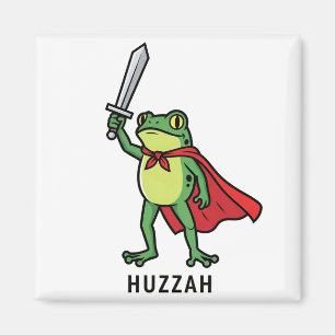 Huzzah Frog Knight Funny Sword Meme Zitat Magnet