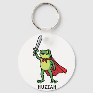 Huzzah Frog Knight Funny Sword Meme Zitat Schlüsselanhänger