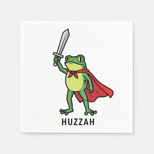Huzzah Frog Knight Funny Sword Meme Zitat Serviette (Vorderseite)